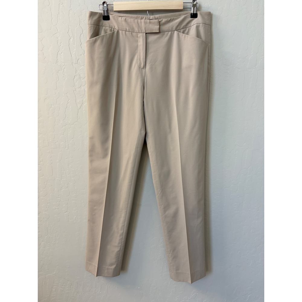 Lafayette 148 New York Light Beige Slim Straight Trousers